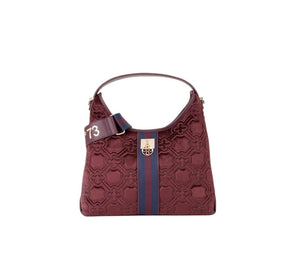 borsa a spalla donna bordò-blu