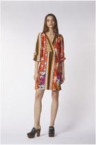 multifoulard abito maniche lunghe stampato cafènoir art.c7ja0136s024 multicolor