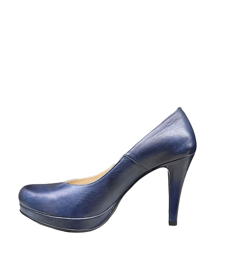 Décolleté donna pelle Perticara art.100 blu