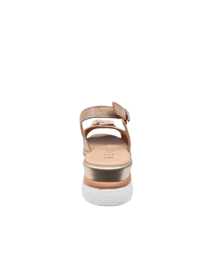 sandalo donna in pelle beige