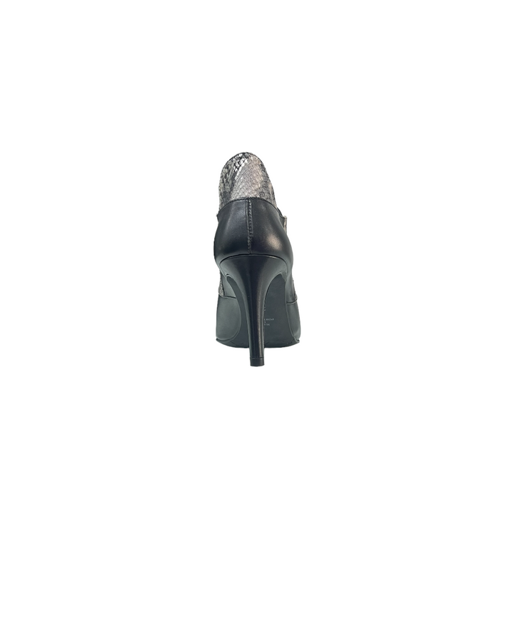 stringate con tacco pelle perlato art. 10244 noir