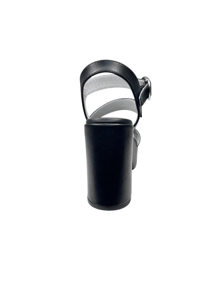 sandalo donna in pelle nera