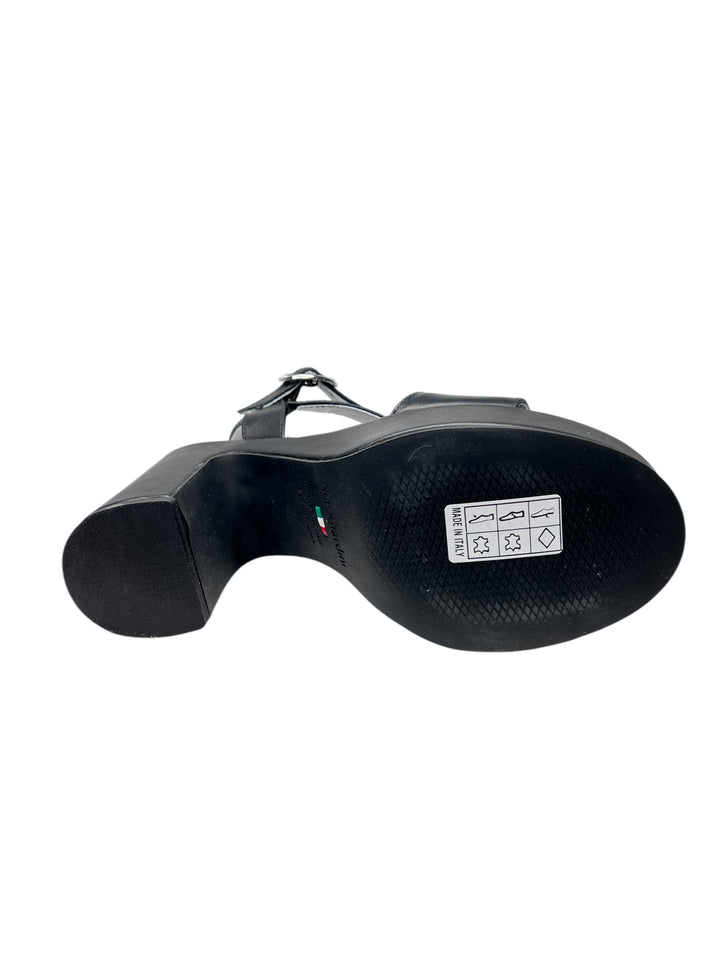 sandalo donna in pelle nera
