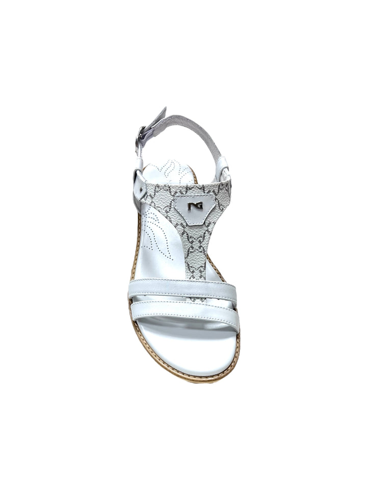 sandali donna pelle nero giardini art.e410464d707 bianco-grigio