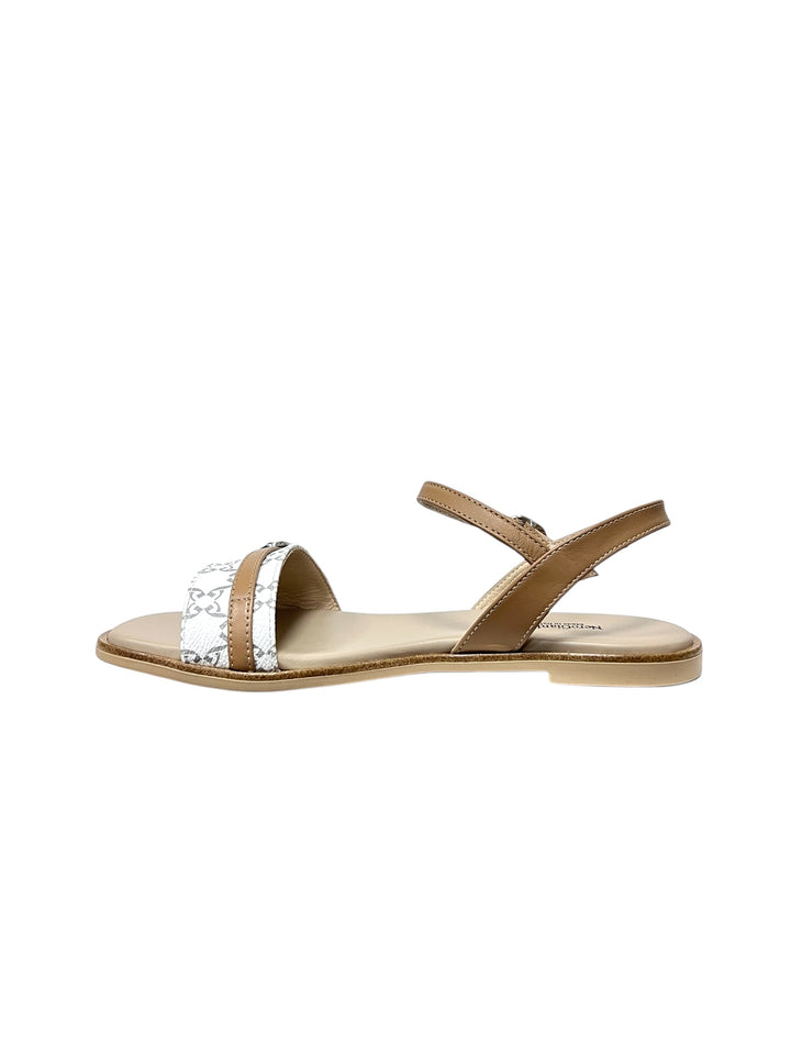 sandali donna pelle nero giardini art.e410480d707 bianco-cuoio