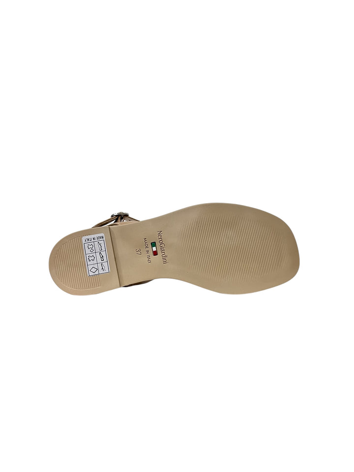 sandali donna pelle nero giardini art.e410480d707 bianco-cuoio