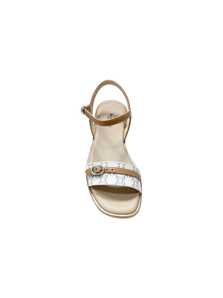 sandali donna pelle nero giardini art.e410480d707 bianco-cuoio