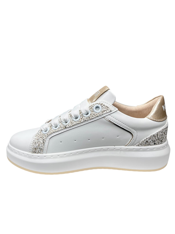 sneakers donna keys art.10500-9501 white-gold