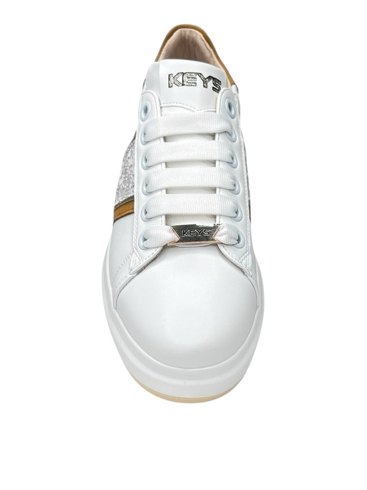 sneakers donna keys art.10501-9504 bianco-ocra