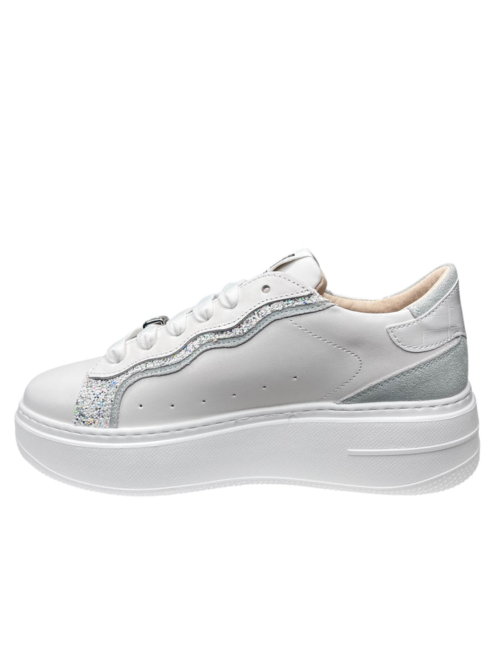 sneakers donna pelle keys art.10523-9527 bianco-cielo