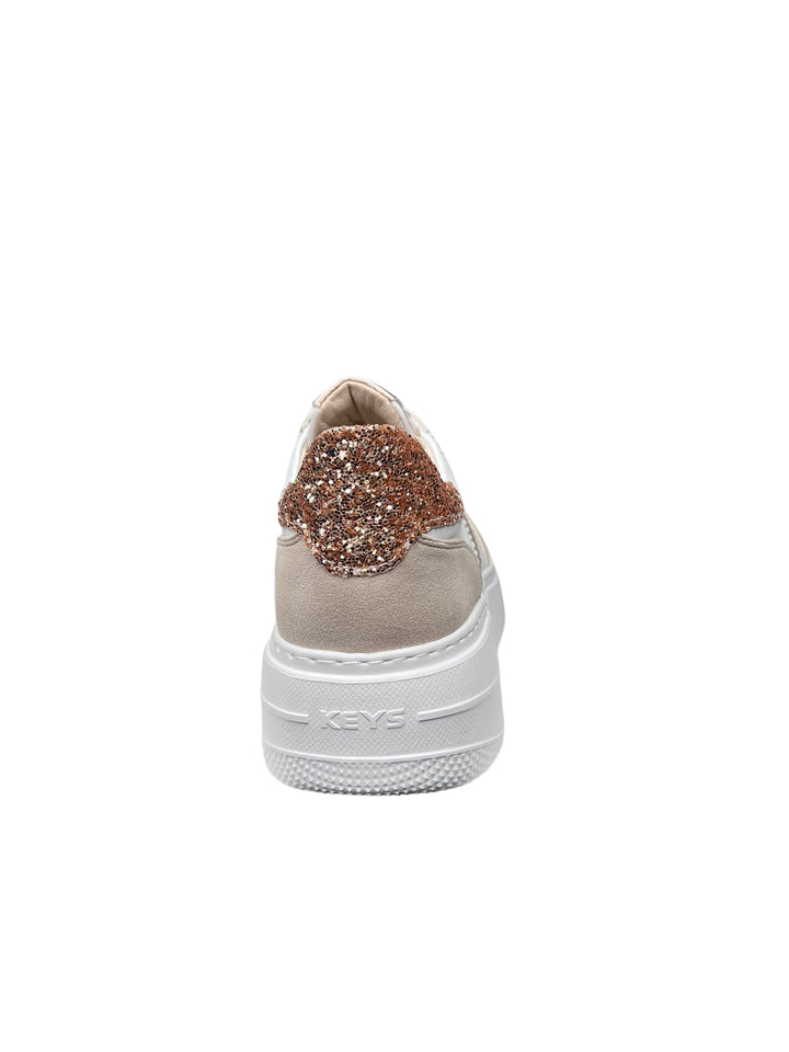 sneakers donna keys art.10525-9664 bianco-cipria