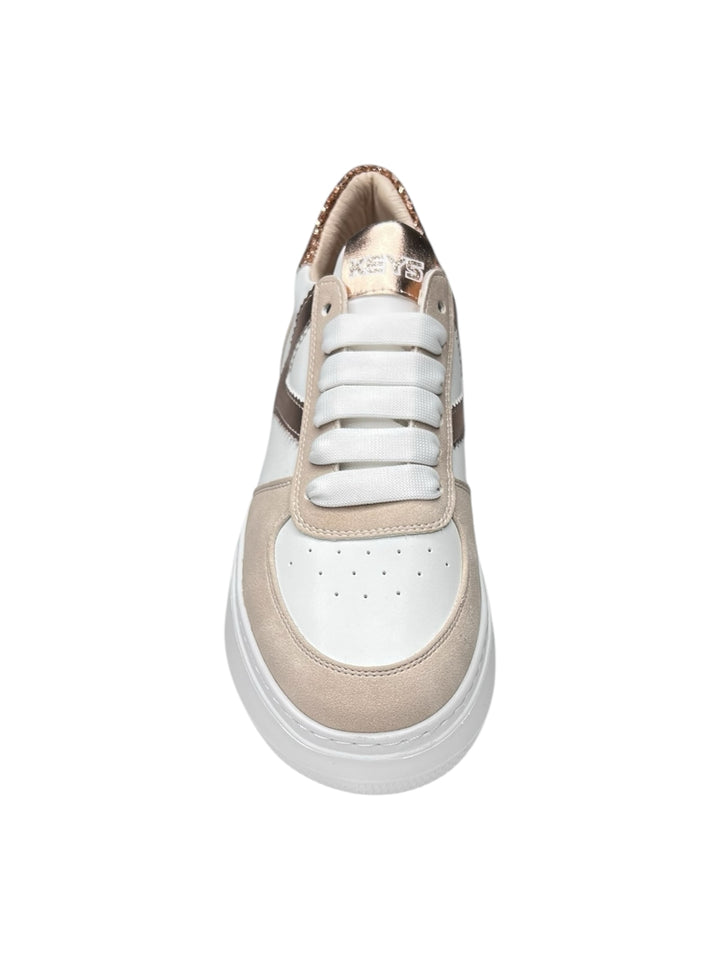 sneakers donna keys art.10525-9664 bianco-cipria