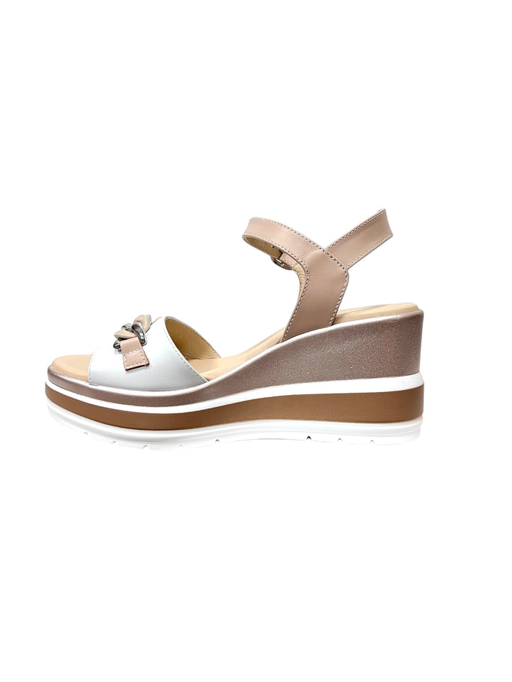 sandali donna pelle nero giardini art.e410530d707 bianco-cipria