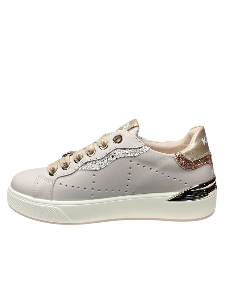 sneakers donna pelle keys art.10542-9585 beige