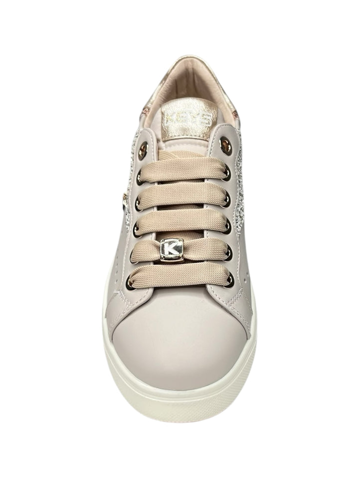 sneakers donna pelle keys art.10542-9585 beige
