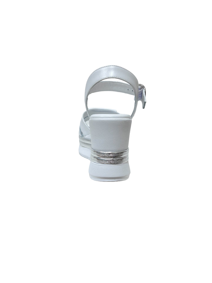 sandali donna pelle nero giardini art.e410570d707 bianco