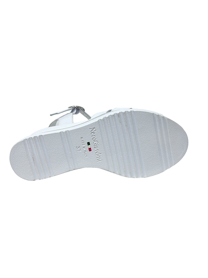 sandali donna pelle nero giardini art.e410570d707 bianco