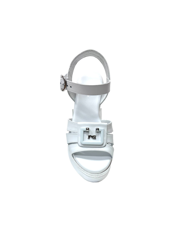 sandali donna pelle nero giardini art.e410570d707 bianco