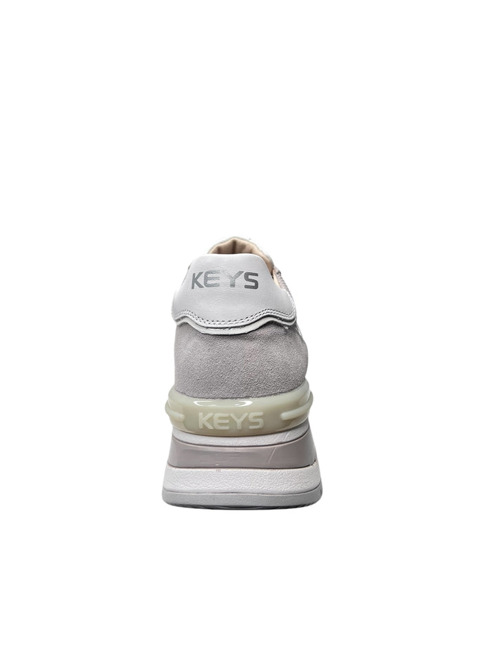 sneakers donna pelle keys art.10571-9554 bianco-grigio