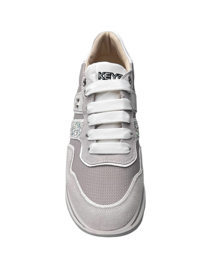 sneakers donna pelle keys art.10571-9554 bianco-grigio