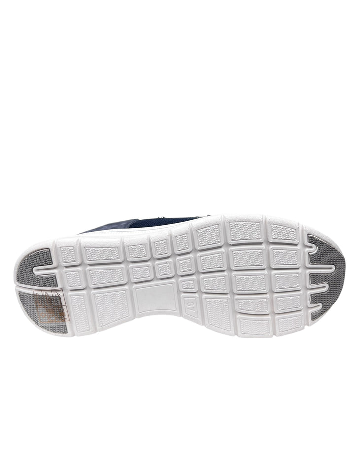 sneakers con zeppa donna pelle keys art.10600-9598 blu-silver
