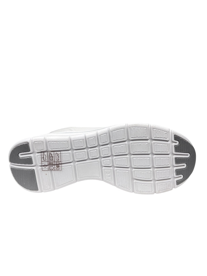 sneakers con zeppa donna pelle-pizzo keys art.10603-9625 bianco