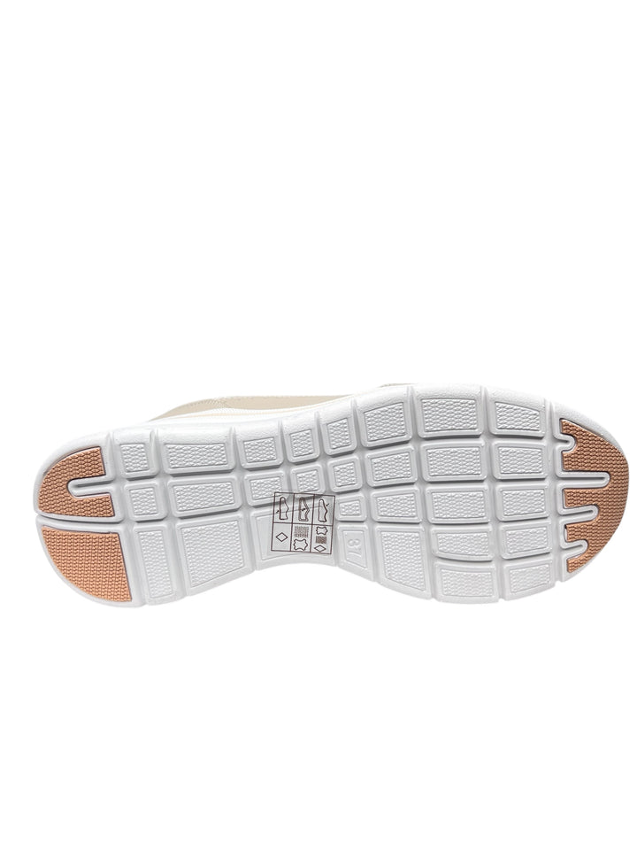 sneakers con zeppa donna pelle-pizzo keys art.10603-9631 beige