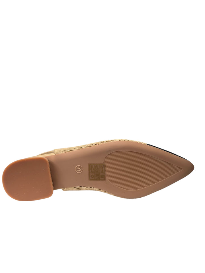 slingback donna tessuto keys art.10663-9720 beige-black