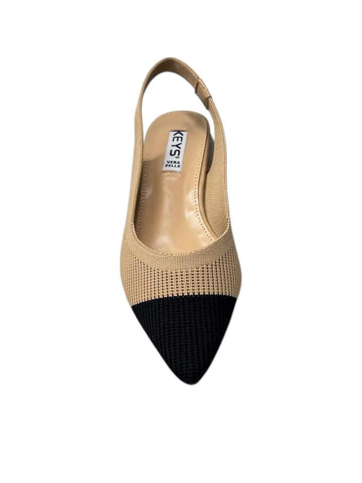 slingback donna tessuto keys art.10663-9720 beige-black