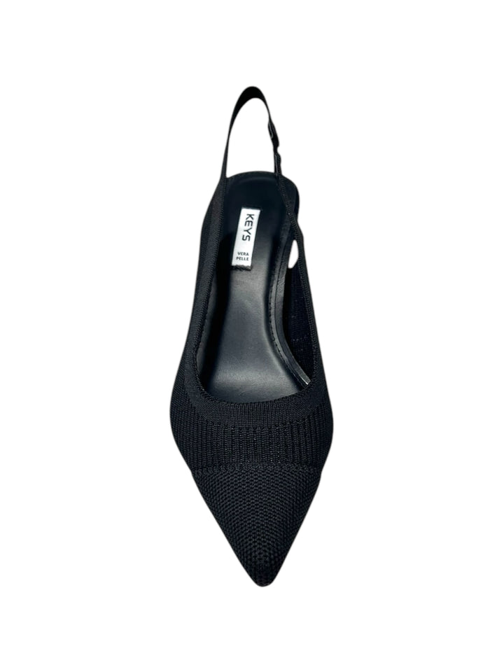 slingback donna pelle-tessuto keys art.10770-9739 nero