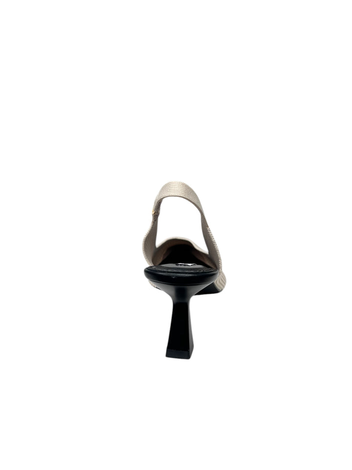 slingback donna pelle-tessuto keys art.10770-9740 panna-nero