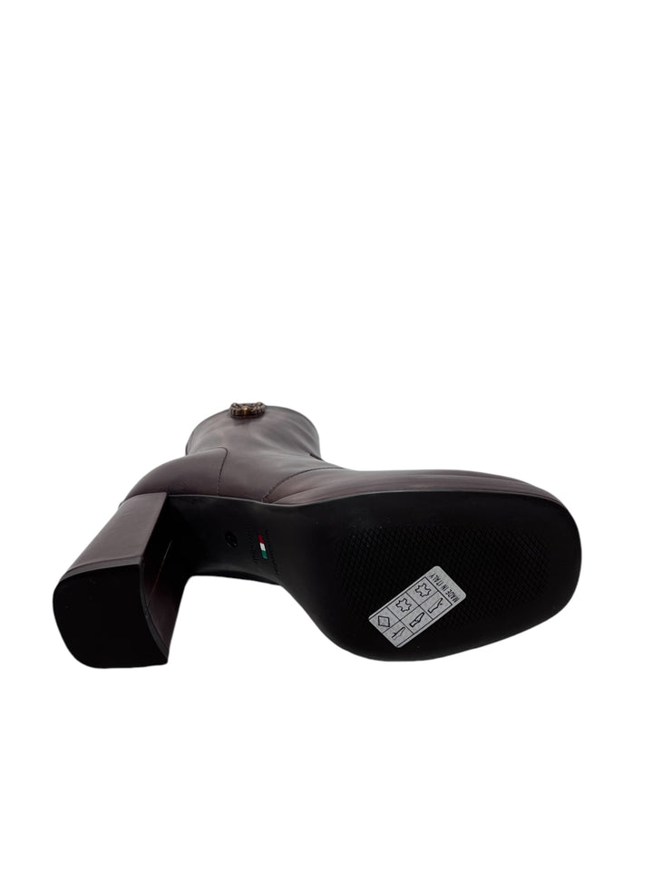 tronchetti donna pelle nero giardini art.i410907d412 delavato beige