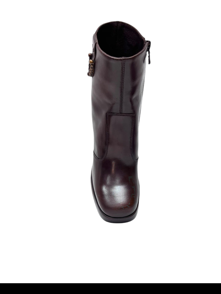 tronchetti donna pelle nero giardini art.i410907d412 delavato beige