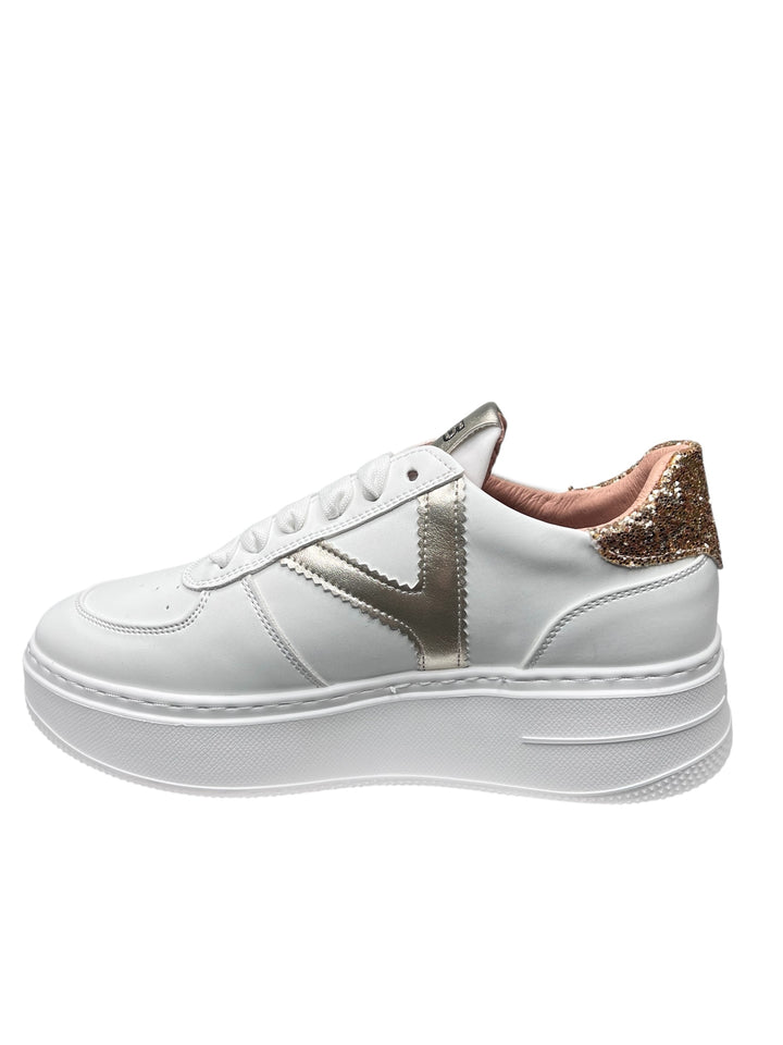 sneaker donna bianco-oro