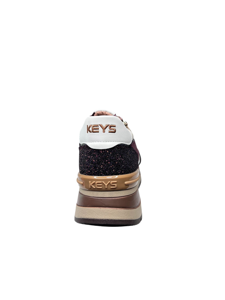 sneaker donna bianco-prugna