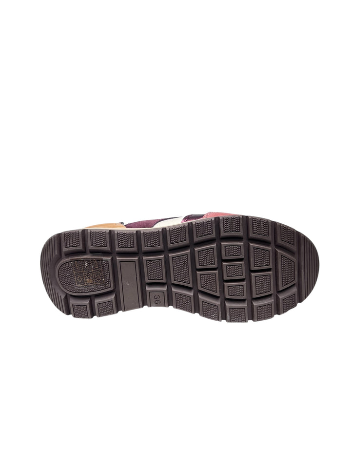 sneaker donna bianco-prugna