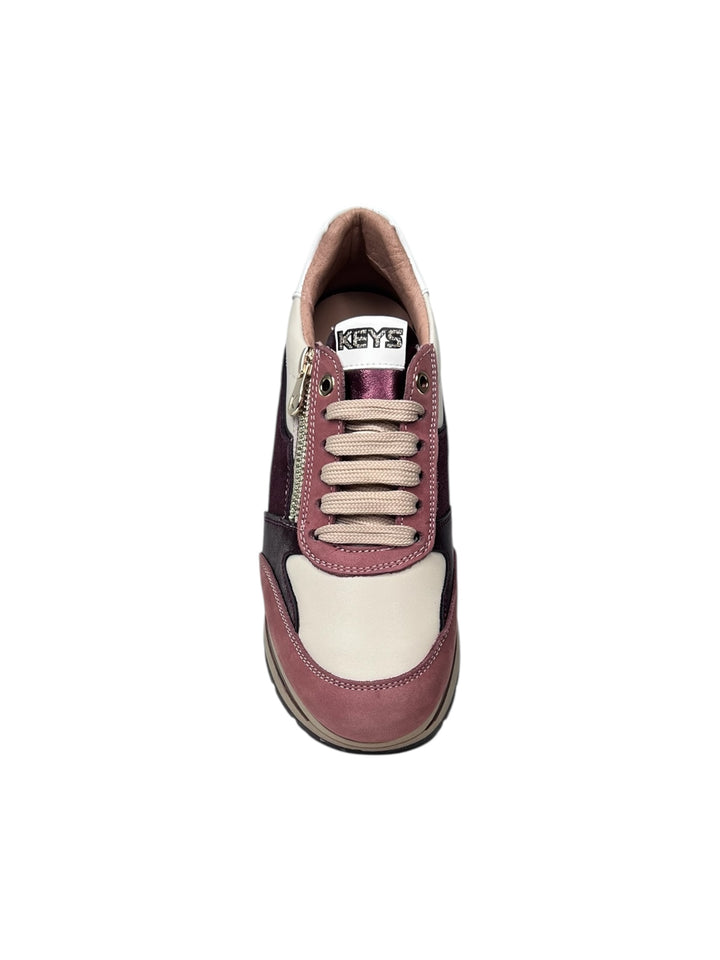 sneaker donna bianco-prugna