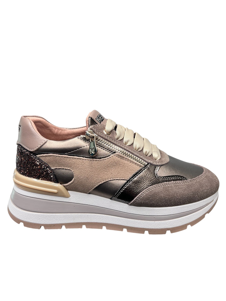 sneaker donna beige-bronzo