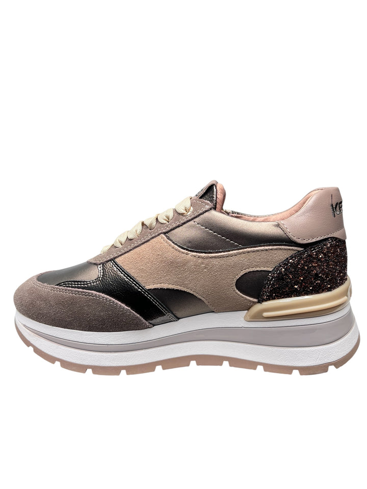 sneaker donna beige-bronzo