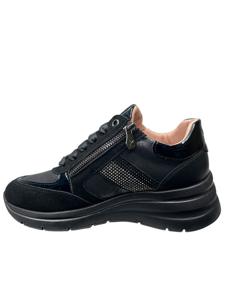 sneaker zeppa donna nero