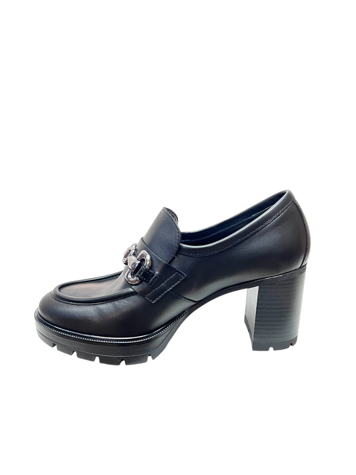 mocassini con tacco donna pelle nero giardini art.i411432d100 nero