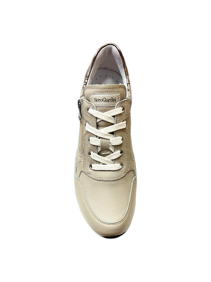 sneakers donna pelle nero giardini art.i411510d412 beige