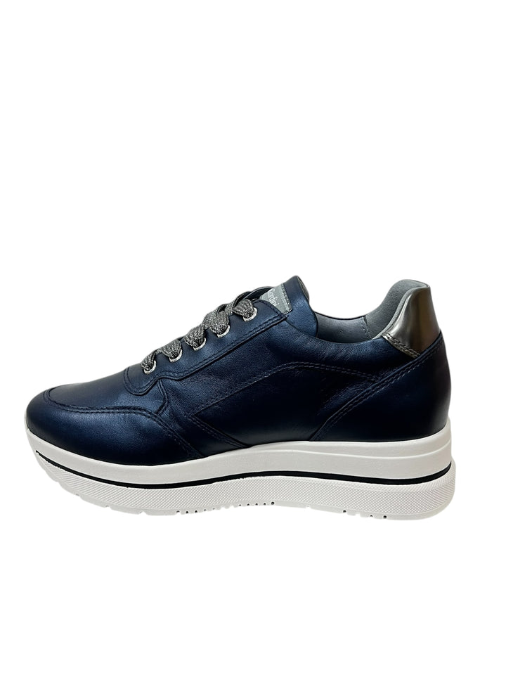 sneakers platform donna pelle nero giardini art.i411556d205 blu navy