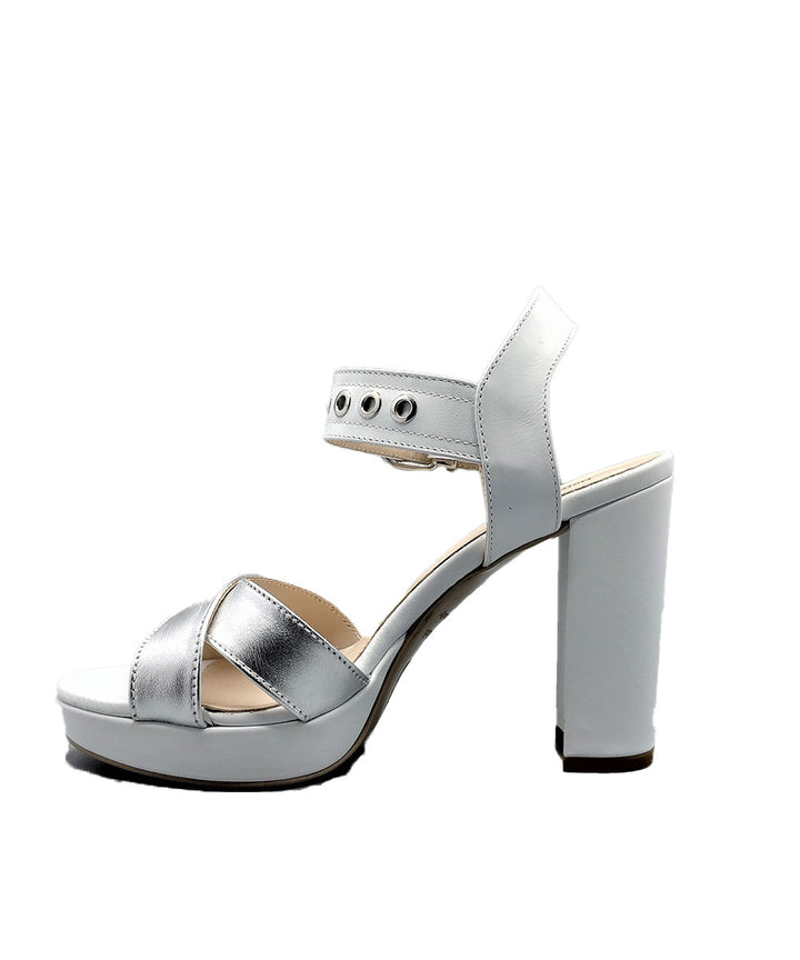 sandali donna pelle nero giardini art.e115650d707 bianco