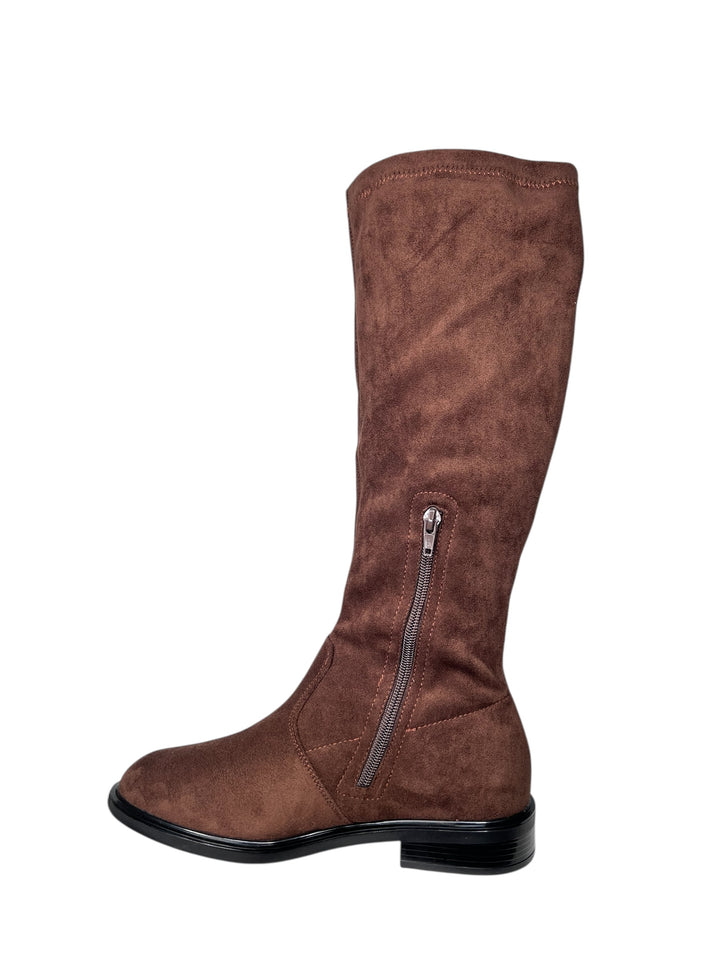 stivale donna elasticizzato marrone