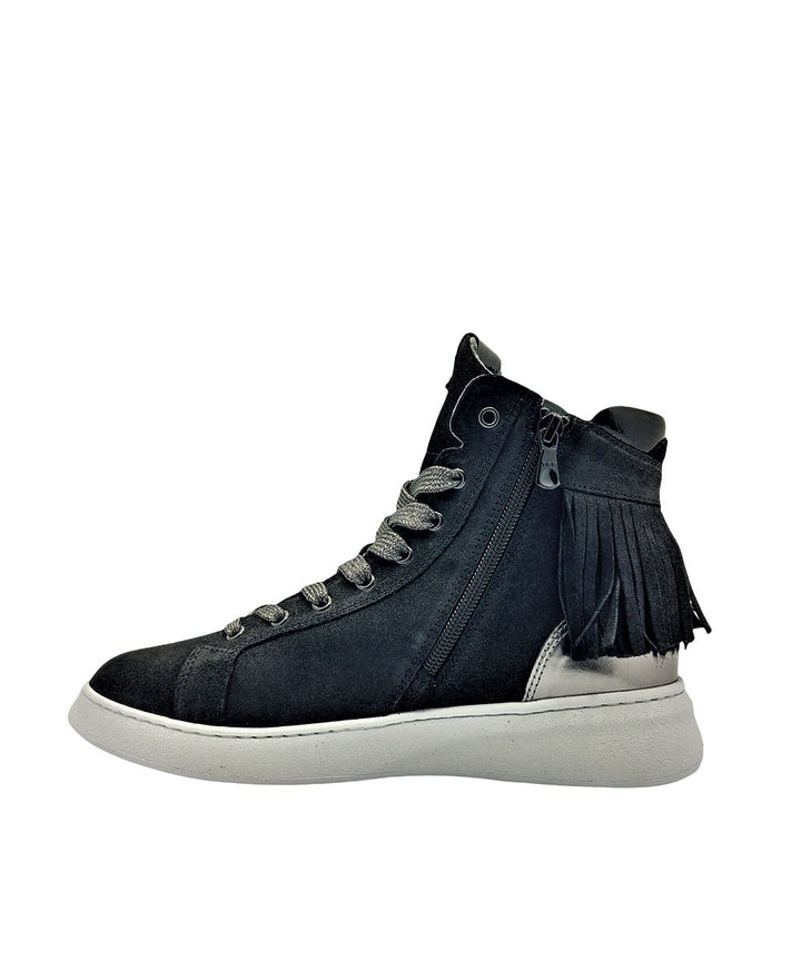 sneakers alte donna camoscio nero giardini art. i117073d100 NERO
