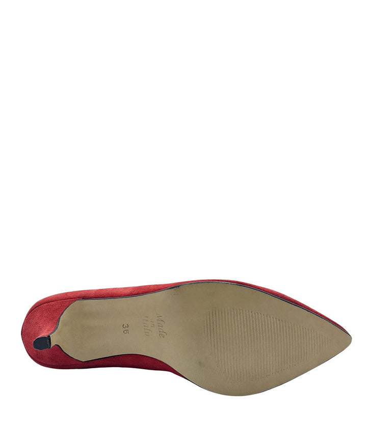 décolleté donna camoscio perticara art.118 rosso