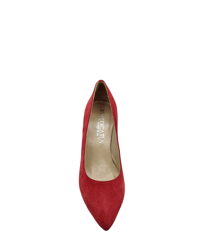 décolleté donna camoscio perticara art.118 rosso