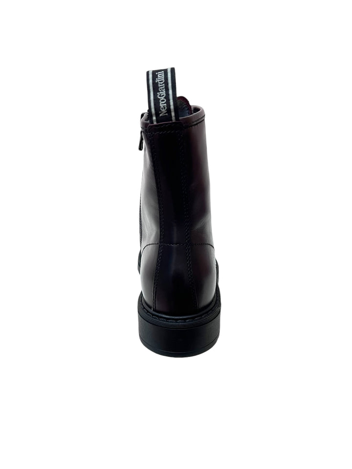 stivaletti allacciati donna pelle nero giardini art.i412004d613 bordò