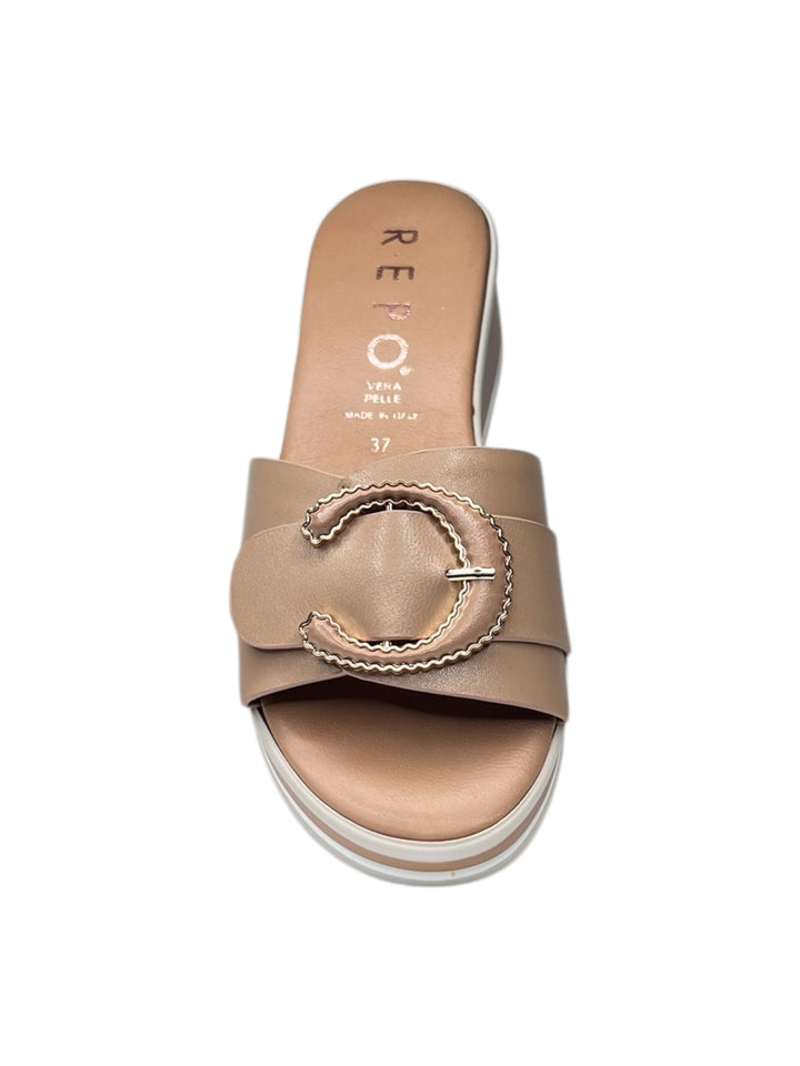 LA REPO ciabatta donna pelle beige